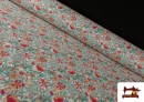 Tissu Tissu en Coton à Fleurs Multicolores