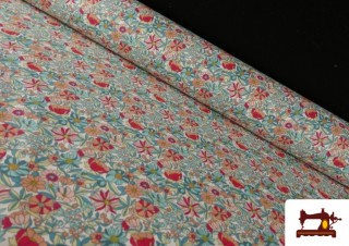 Tissu Tissu en Coton à Fleurs Multicolores