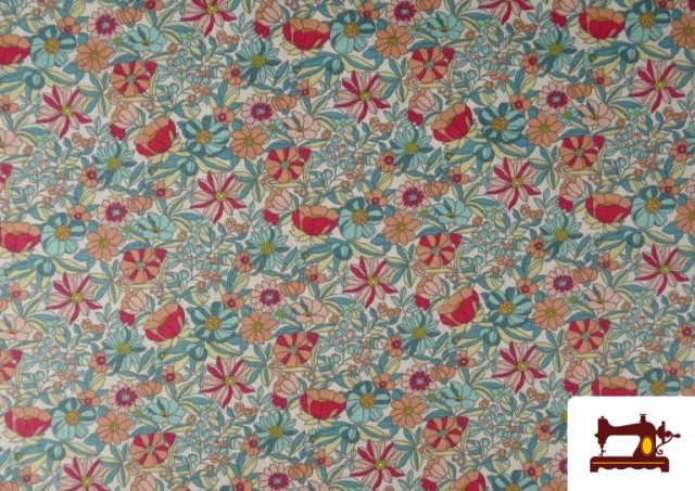 Acheter Tissu Tissu en Coton à Fleurs Multicolores