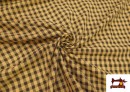 Vente en ligne de Tissu à carreaux vichy fluo et couleurs froissé Seersucker couleur Beige