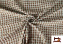 Vente de Tissu à carreaux vichy fluo et couleurs froissé Seersucker couleur Bleu
