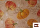 Vente de Tissu Toile Imprimée Citrouilles