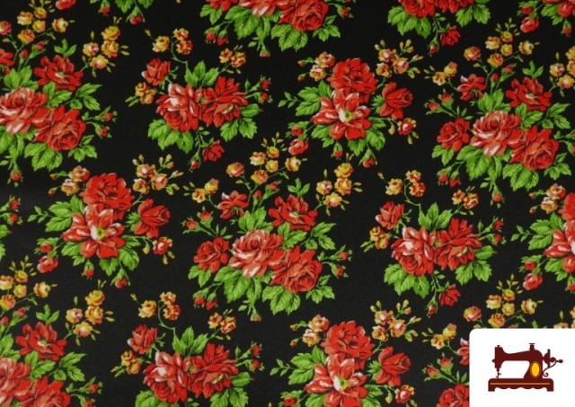 copy of Tissu en Popeline avec Imprimé Floral Classique Orange