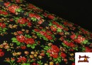 Acheter copy of Tissu en Popeline avec Imprimé Floral Classique Orange