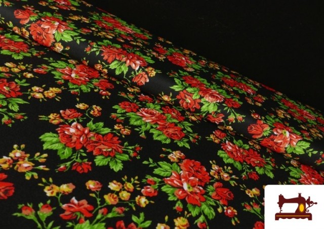 Acheter copy of Tissu en Popeline avec Imprimé Floral Classique Orange