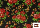 Vente de copy of Tissu en Popeline avec Imprimé Floral Classique Orange