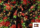 copy of Tissu en Popeline avec Imprimé Floral Classique Orange