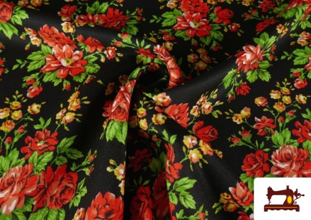 copy of Tissu en Popeline avec Imprimé Floral Classique Orange