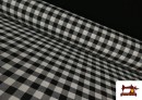 Tissu en Canvas Imprimé avec Carreaux Vichy de Couleurs Largeur 280 cm couleur Noir