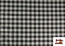 Vente en ligne de Tissu en Canvas Imprimé avec Carreaux Vichy de Couleurs Largeur 280 cm couleur Noir