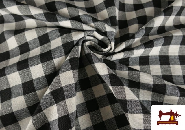 Acheter Tissu en Canvas Imprimé avec Carreaux Vichy de Couleurs Largeur 280 cm couleur Noir