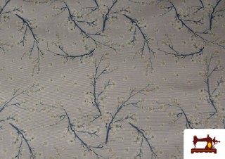 Tissu en Canvas avec Imprimé Fleurs Cerisier