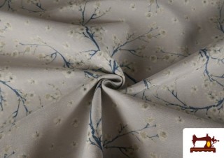Tissu en Canvas avec Imprimé Fleurs Cerisier