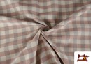 Acheter en ligne Tissu en Canvas Imprimé avec Carreaux Vichy de Couleurs Largeur 280 cm couleur Rose avec Nuances