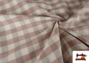 Vente en ligne de Tissu en Canvas Imprimé avec Carreaux Vichy de Couleurs Largeur 280 cm couleur Rose avec Nuances