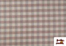 Tissu en Canvas Imprimé avec Carreaux Vichy de Couleurs Largeur 280 cm couleur Rose avec Nuances