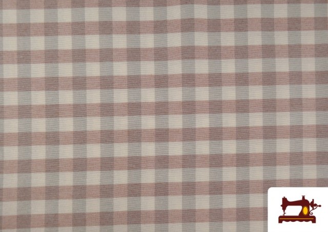 Tissu en Canvas Imprimé avec Carreaux Vichy de Couleurs Largeur 280 cm couleur Rose avec Nuances