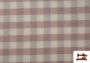 Tissu en Canvas Imprimé avec Carreaux Vichy de Couleurs Largeur 280 cm couleur Rose avec Nuances