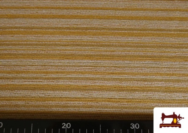 Vente de Tissu en Chenille à Rayures pour Tapisserie et Décoration couleur Jaune