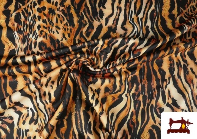 Vente de Tissu Jersey Élastique Imprimé Tigre Animal Print
