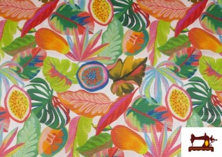 Acheter Tissu Toile Tropicale Fruits Largeur 280 cm
