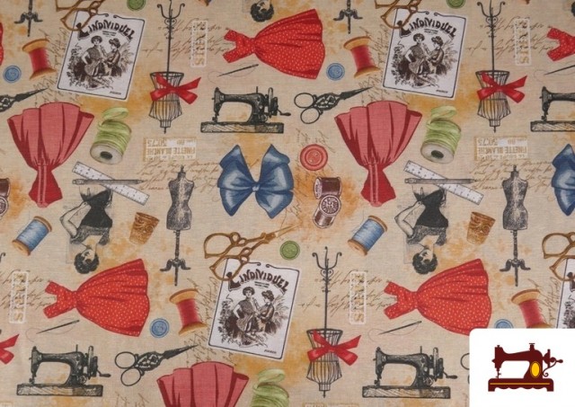 Vente de copy of Tissu en Canvas avec Imprimé Mandala Rouge
