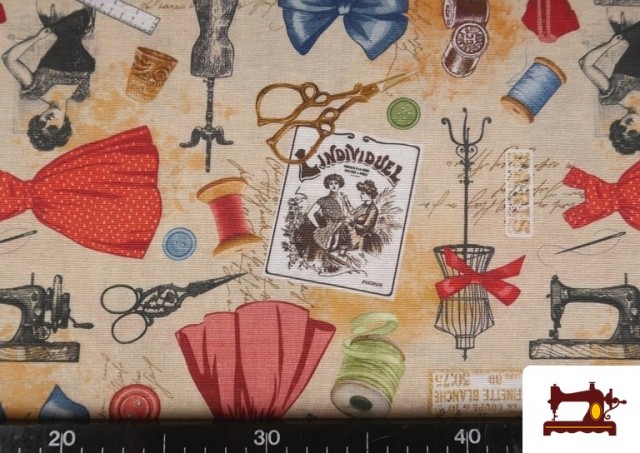 Acheter en ligne Tissu Toile Imprimée Couture Largeur 280 cm