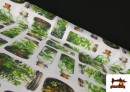 Tissu Toile Imprimée Terrarium Botanique