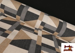 Tissu Toile De Loneta Abstraite Beige