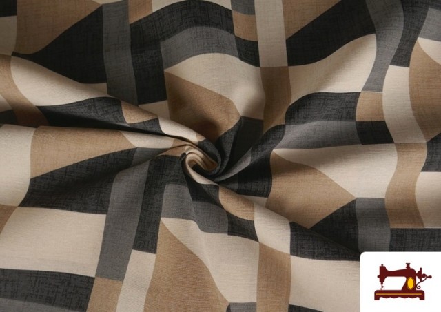 Tissu Toile De Loneta Abstraite Beige