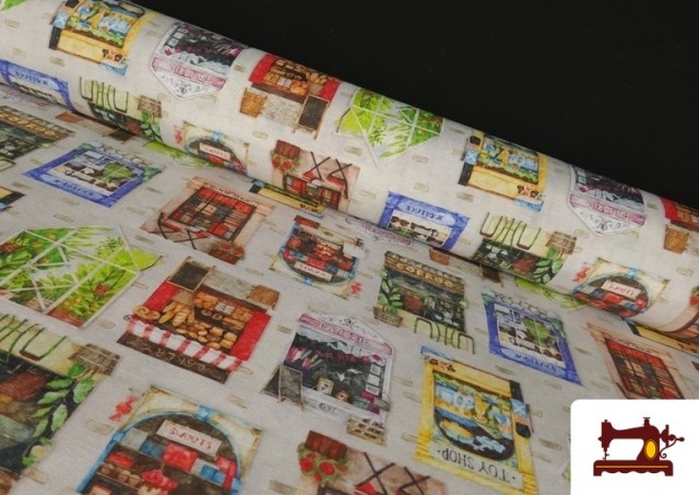 Tissu Toile Imprimée Vitrines de Boutiques