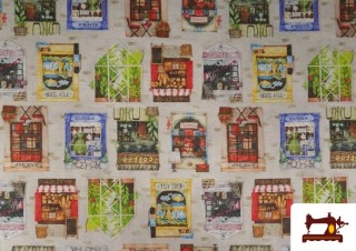 Acheter Tissu Toile Imprimée Vitrines de Boutiques
