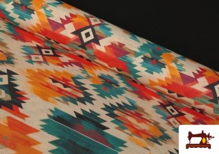 copy of Tissu en Canvas avec Imprimé Mandala Rouge