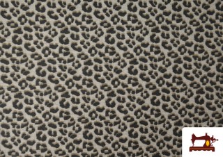 Vente de Tissu en Canvas Imprimé Léopard Écru 140 cm