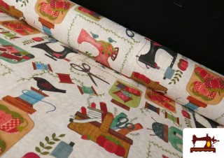 Tissu en Canvas avec Imprimé Couture