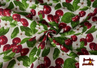 Vente en ligne de Tissu en Canvas Imprimé avec Cerises