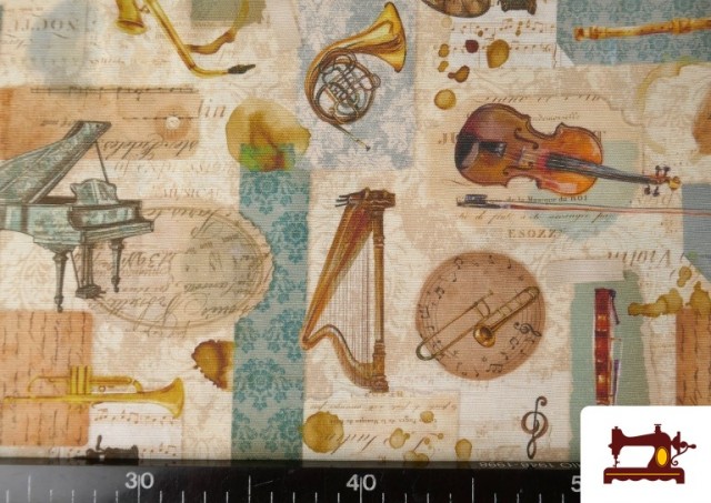 Tissu en Canvas avec Instruments Rétro