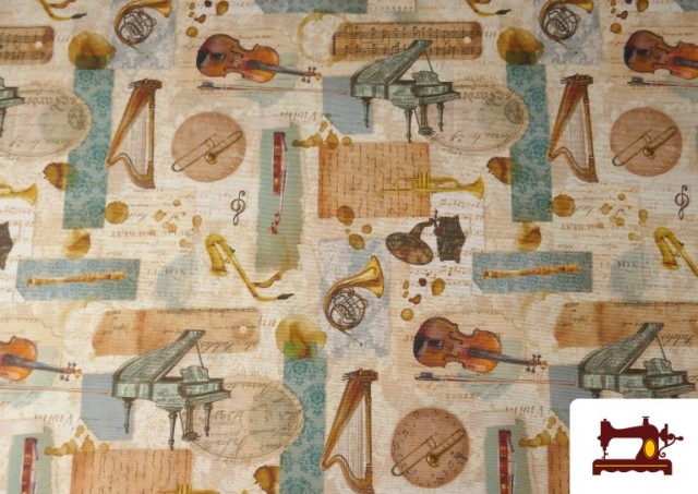 Vente de Tissu en Canvas avec Instruments Rétro