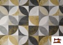 Acheter Tissu en Canvas Géométrique Moutarde