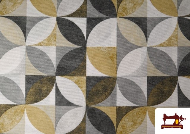 Acheter Tissu en Canvas Géométrique Moutarde