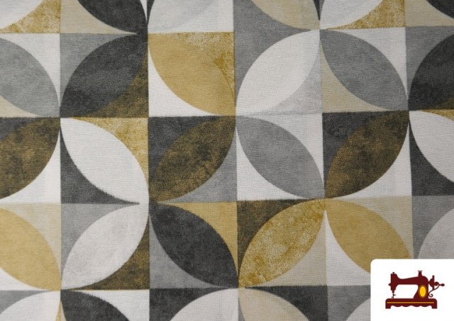 Vente de Tissu en Canvas Géométrique Moutarde