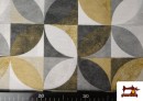 Acheter en ligne Tissu en Canvas Géométrique Moutarde