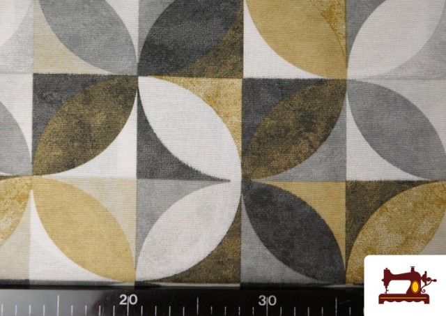 Acheter en ligne Tissu en Canvas Géométrique Moutarde