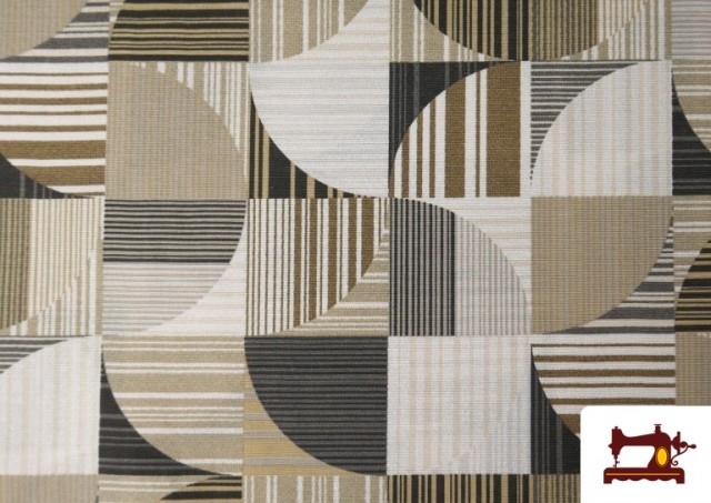 Vente de Tissu en Canvas Géométrique Beige