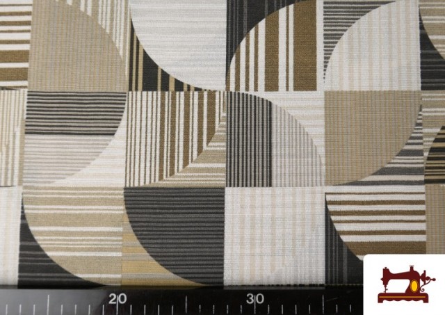 Acheter en ligne Tissu en Canvas Géométrique Beige