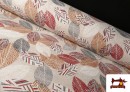 Acheter Tissu en Canvas avec Imprimé Feuilles Rouge