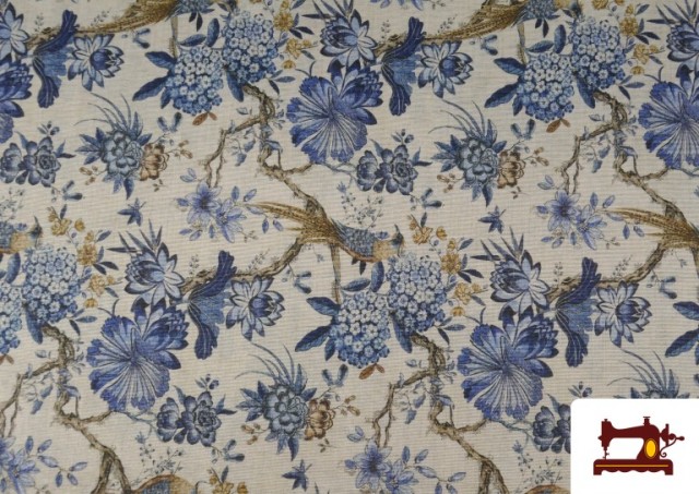 Acheter Tissu en Canvas avec Oiseaux Bleus