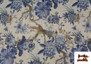 Vente de Tissu en Canvas avec Oiseaux Bleus