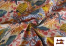 Vente en ligne de Tissu en Canvas avec Imprimé Poissons Corail Multicolore