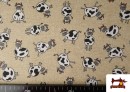 Acheter en ligne Tissu en Canvas avec Imprimé Vaches Amusants